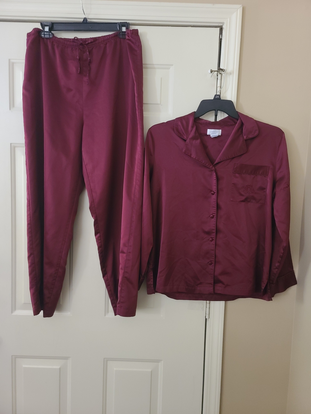 Cabernet Satin Pajama Set - Deep Wine